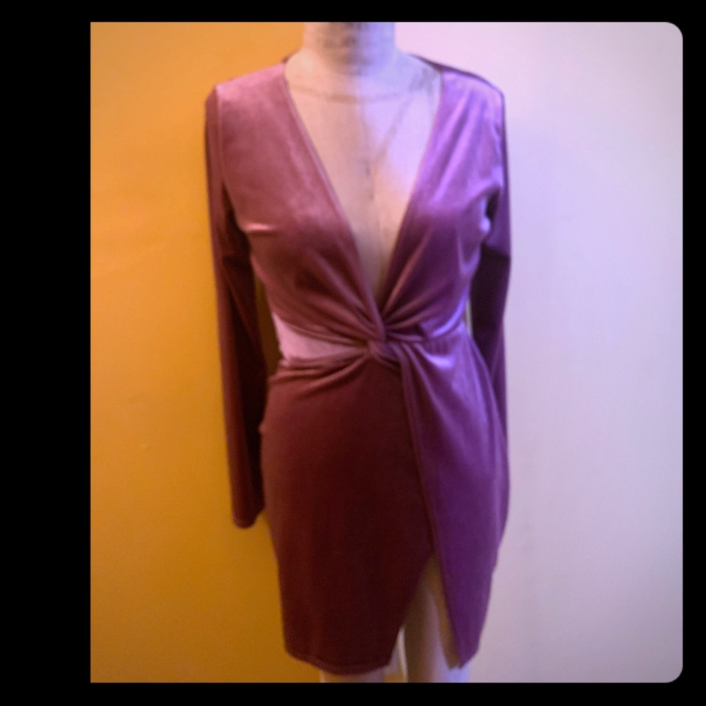 FashionNova lilac velvet dress
